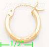 14K Gold Dia-Cut Hoop Earrings