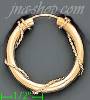 14K Gold Dia-Cut Hoop Earrings