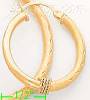 14K Gold Dia-Cut Hoop Earrings