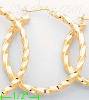 14K Gold Twist & Dia-Cut Earrings