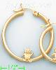 14K Gold Designed Hoop Earrings