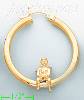 14K Gold Designed Hoop Earrings