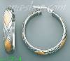 14K Gold Italian Fancy Hoop Earrings