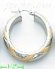 14K Gold Italian Fancy Hoop Earrings