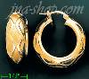 14K Gold Italian Fancy Hoop Earrings