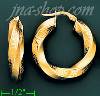 14K Gold Italian Fancy Hoop Earrings