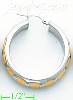 14K Gold Italian Fancy Hoop Earrings