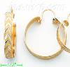 14K Gold Swiss Cut & Designed Hoop Earrings