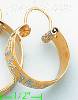 14K Gold Swiss Cut & Designed Hoop Earrings