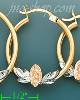 14K Gold Swiss Cut & Designed Hoop Earrings