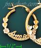 14K Gold Swiss Cut & Designed Hoop Earrings