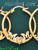 14K Gold Swiss Cut & Designed Hoop Earrings