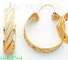 14K Gold Swiss Cut & Designed Hoop Earrings