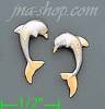 14K Gold Dolphins Posts Earrings