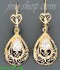 14K Gold Filigree Dia-Cut Earrings