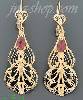 14K Gold Filigree Dia-Cut Earrings