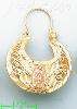 14K Gold Filigree Dia-Cut Earrings