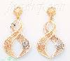 14K Gold 3Color Dia-Cut Earrings