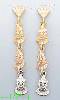 14K Gold 3Color Dia-Cut Earrings