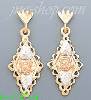 14K Gold 3Color Dia-Cut Earrings