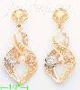 14K Gold 3Color Dia-Cut Earrings