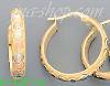 14K Gold Fancy Hoop Earrings