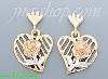 14K Gold 3Color Dia-Cut Earrings