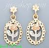 14K Gold 3Color Dia-Cut Earrings