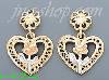 14K Gold 3Color Dia-Cut Earrings