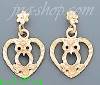 14K Gold 3Color Dia-Cut Earrings