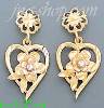 14K Gold 3Color Dia-Cut Earrings