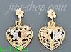 14K Gold 3Color Dia-Cut Earrings