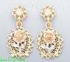 14K Gold 3Color Dia-Cut Earrings