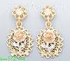 14K Gold 3Color Dia-Cut Earrings