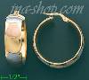 14K Gold Italian Fancy Hoop Earrings