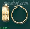 14K Gold Italian Fancy Hoop Earrings