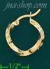 14K Gold Plain & Twist Hoop Earrings