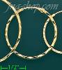 14K Gold Dia-Cut Hoop Earrings