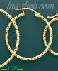 14K Gold Dia-Cut Hoop Earrings