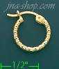 14K Gold Dia-Cut Hoop Earrings