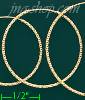 14K Gold Dia-Cut Hoop Earrings