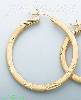 14K Gold Razor-Cut Hoop Earrings