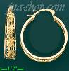 14K Gold Filigree Hoop Earrings