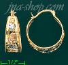 14K Gold Filigree Hoop Earrings