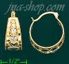 14K Gold Filigree Hoop Earrings