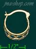 14K Gold Filigree Hoop Earrings