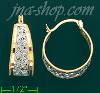 14K Gold Filigree Hoop Earrings