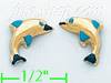 14K Gold Italian Enamel Earrings