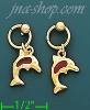 14K Gold Italian Enamel Earrings