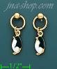 14K Gold Italian Enamel Earrings